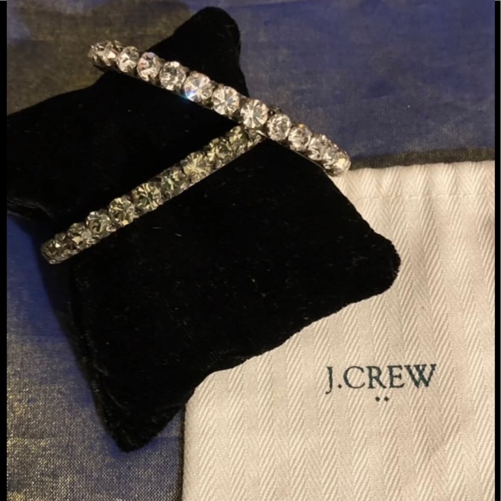 J. CREW 2 Crystal Bangle Cuffs
